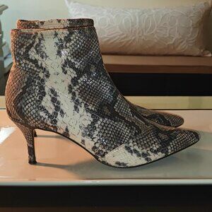 Charles David Booties Blue "Snakeskin"